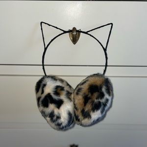 Leopard Ear Muffs with Cat Ears! Super warm and cute!